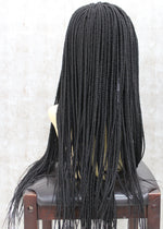 JOANNE- HAND BRAIDED BLACK CORNROWED FRONT WIG