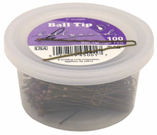 HOLLYWOOD HAIR PIN 100 PCS BRONZE BALL TIP tub