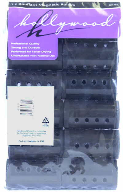 HOLLYWOOD MAGNETIC ROLLERS 12PC JUMBO BLACK