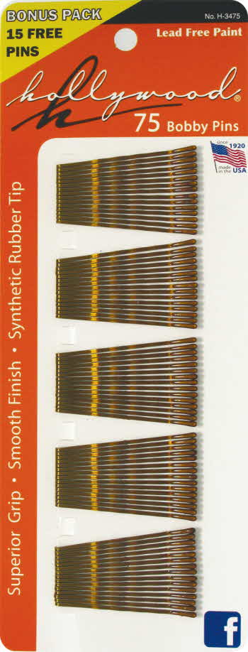 HOLLYWOOD BOBBY PIN 75 PCS BRONZE
