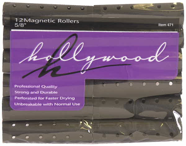 HOLLYWOOD MAGNETIC ROLLER 12 PCS BLACK 5/8"