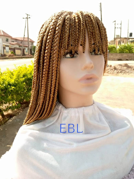 Braided wigs discount with bangs