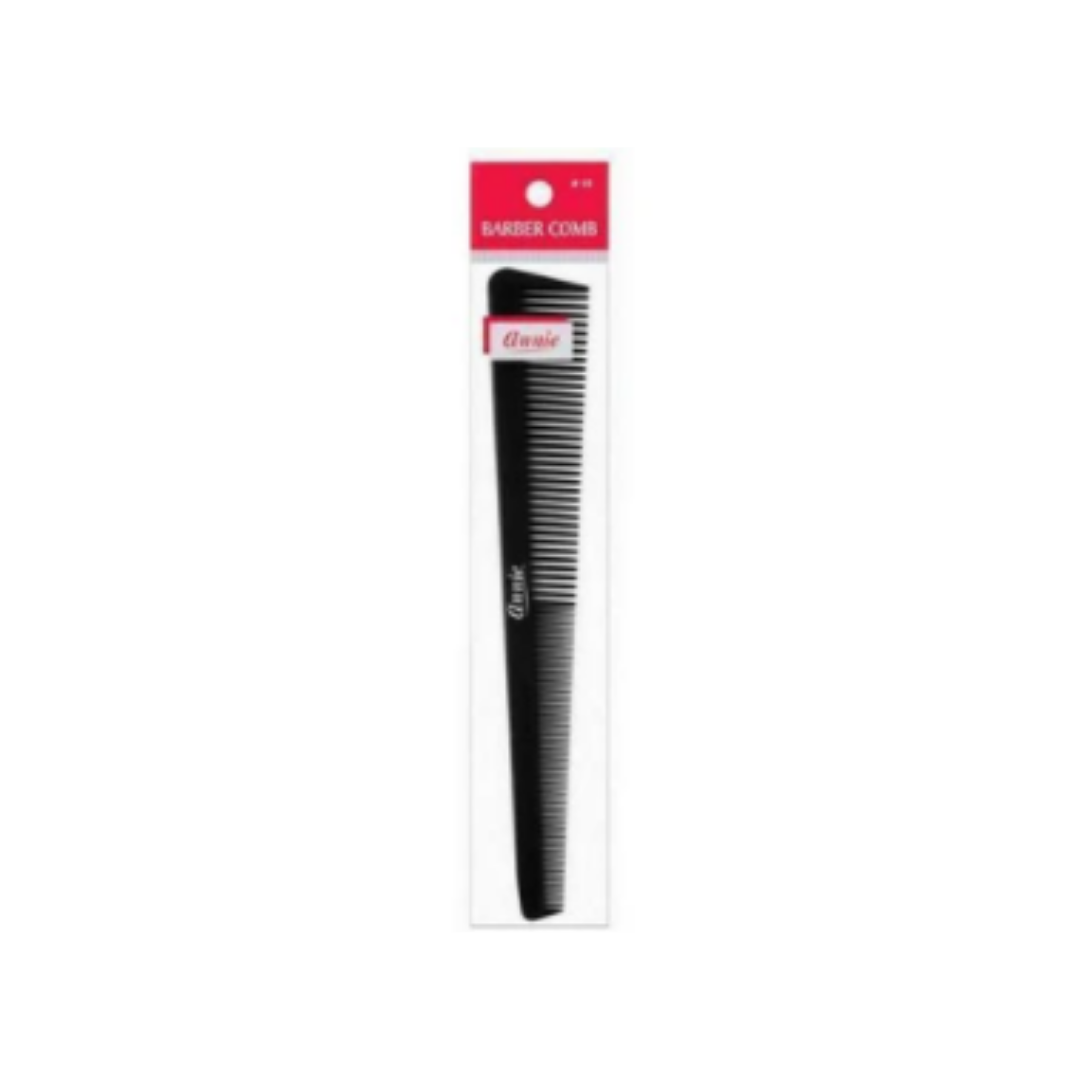 ANNIE COMB BARBER COMB BLACK 7-1/2"