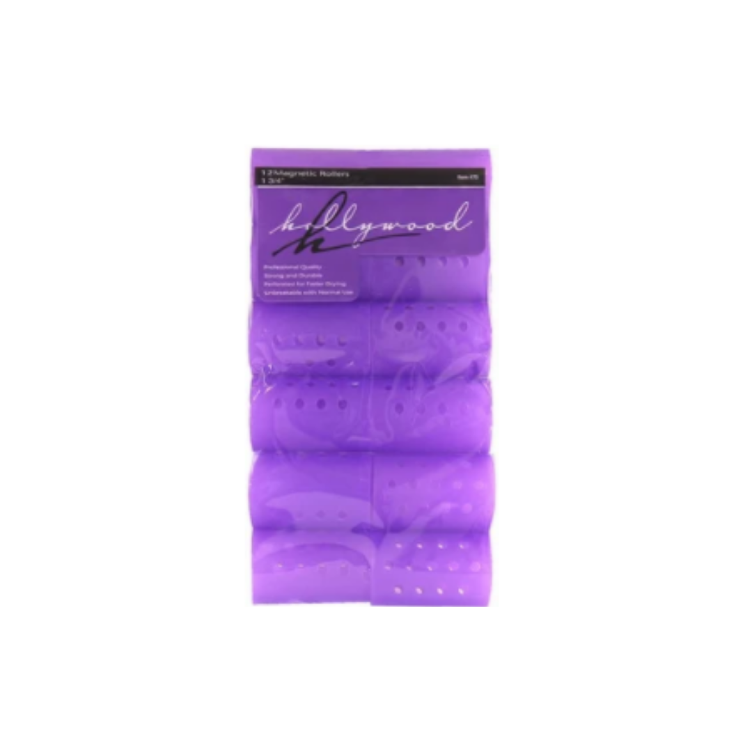 HOLLYWOOD MAGNETIC ROLLER 12PCS PURPLE 1-3/4"