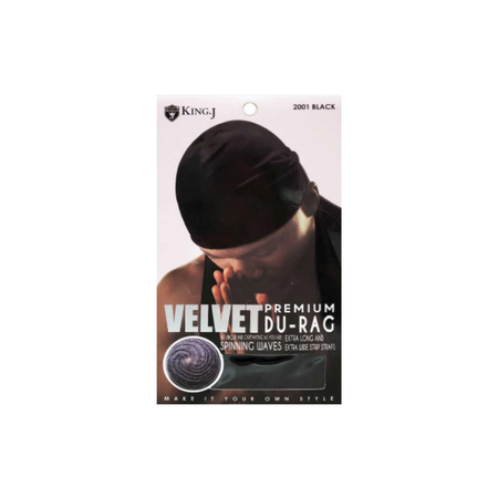 M&M HEADGEAR DU-RAG VELVET MENS BLACK