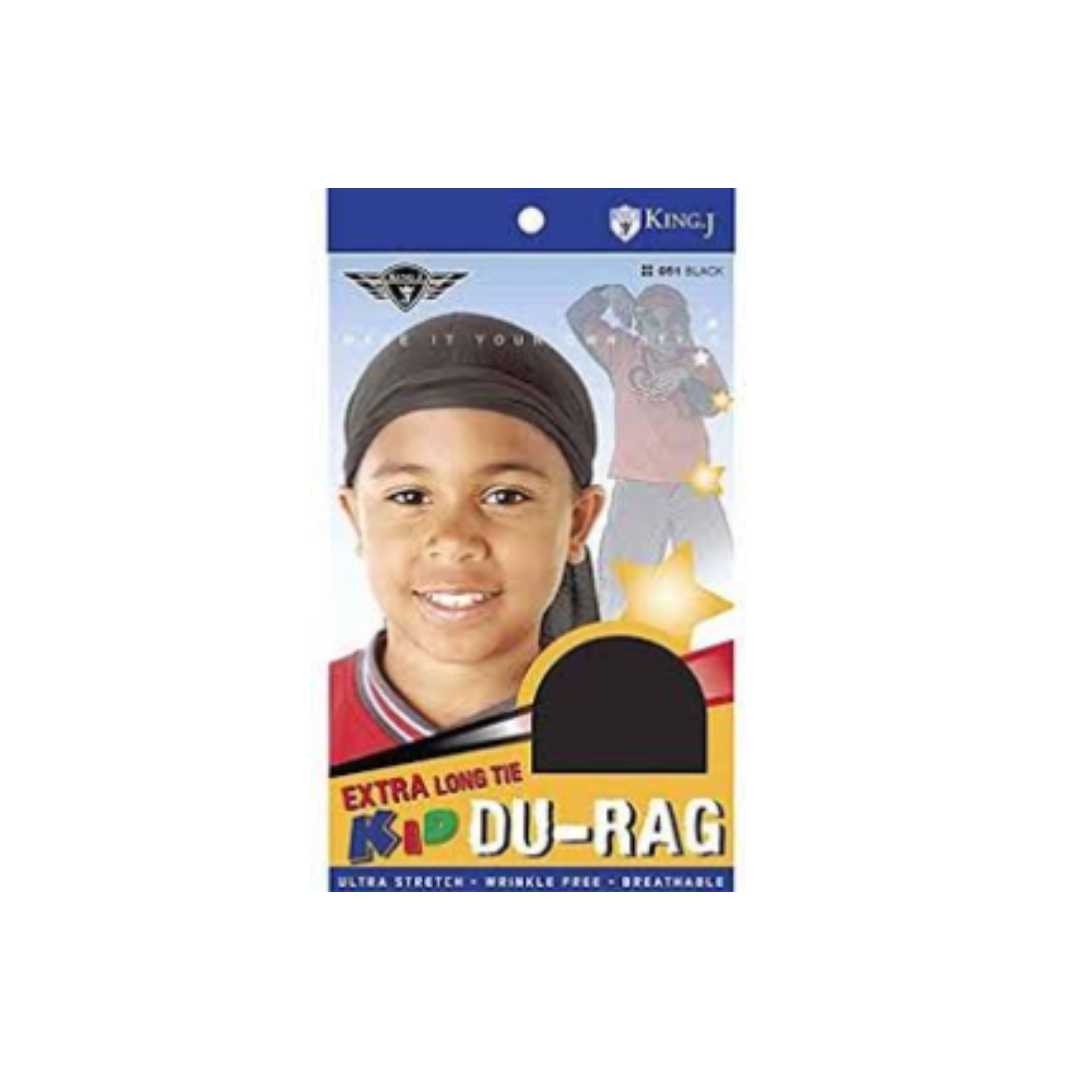 M&M HEADGEAR KID DU-RAG EXTRA LONG BLACK