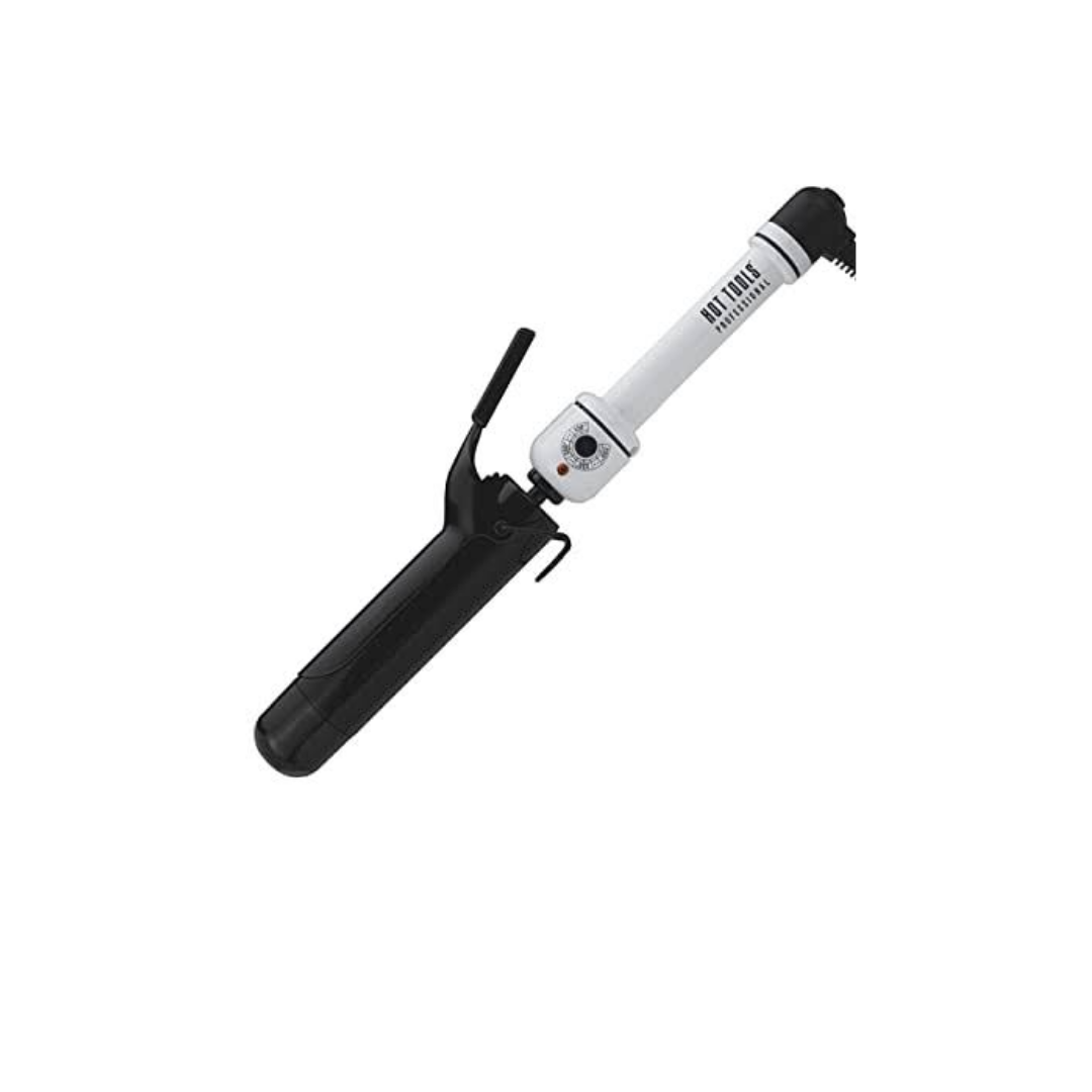 HOT TOOLS BLACK WHITE NANO CERAMIC CURLING IRON 1