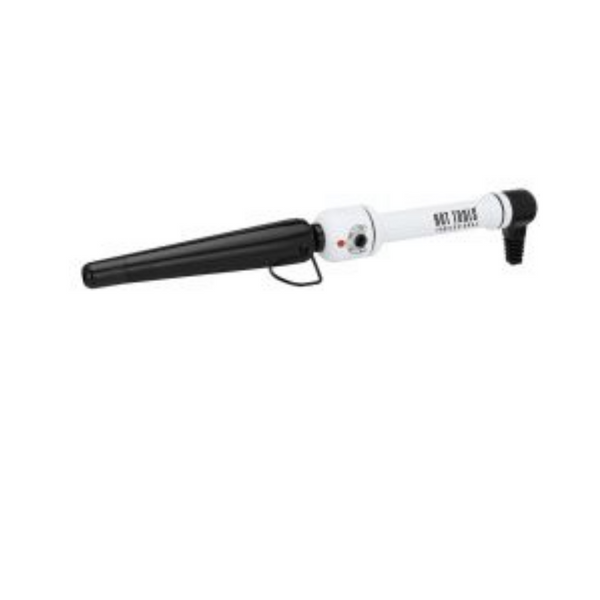 HOT TOOLS BLACK WHITE NANO CERAMIC TAPERED CURLING IRON 1 1 2