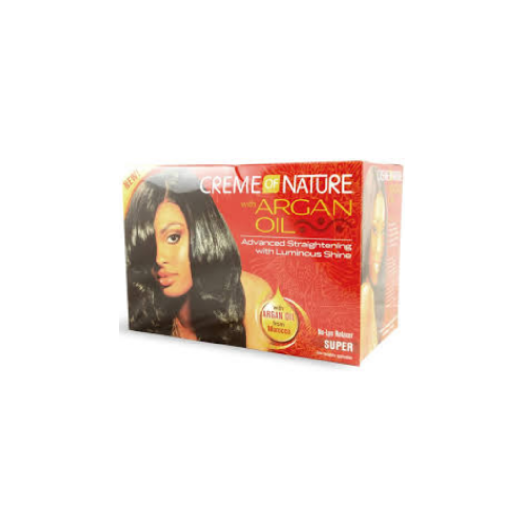 CREME OF NATURE ARGAN OIL RELAXER NO LYE SUPER  KIT